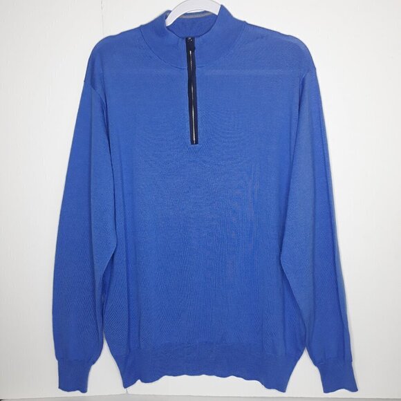 Peter Millar Men's Merino Wool Silk Quarter Zip Sweater XL Golf Old Money - Picture 1 of 7